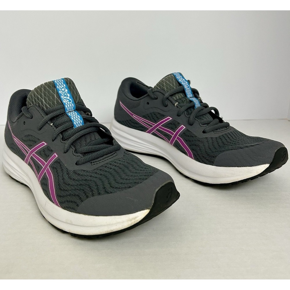 Asics Womens Patriot 12 Shoes Carrier Grey/Digital Grape Purple, Pink/Rose